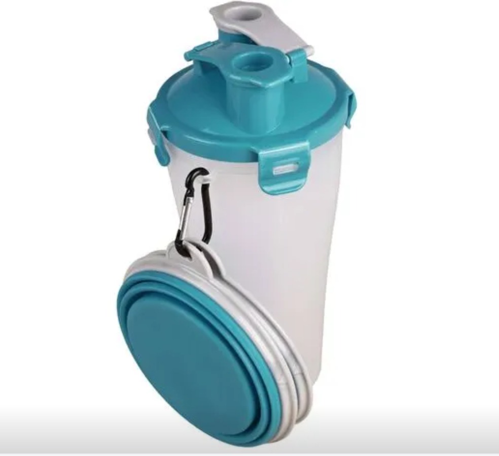 COMEDERO 2 EN 1, TAZA DE VIAJE AGUA/COMIDA - FAMINGO - Imagen 2