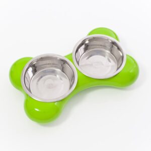 COMEDERO DE ACERO DOBLE – HUESO