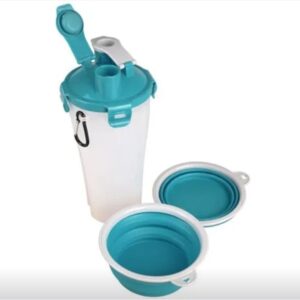 COMEDERO 2 EN 1, TAZA DE VIAJE AGUA/COMIDA – FAMINGO