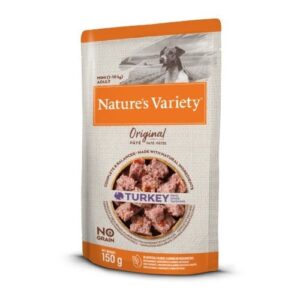 NATURE´S VARIETY – NO GRAIN – PATE TURKEY, MINI ADULT. POUCH 150GR