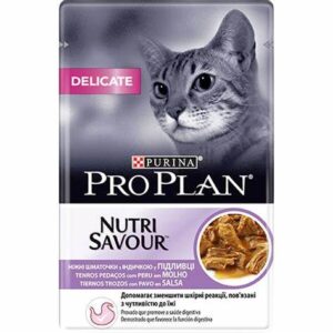 PRO PLAN DELICATE ADULT PAVO, POUCH 85GR