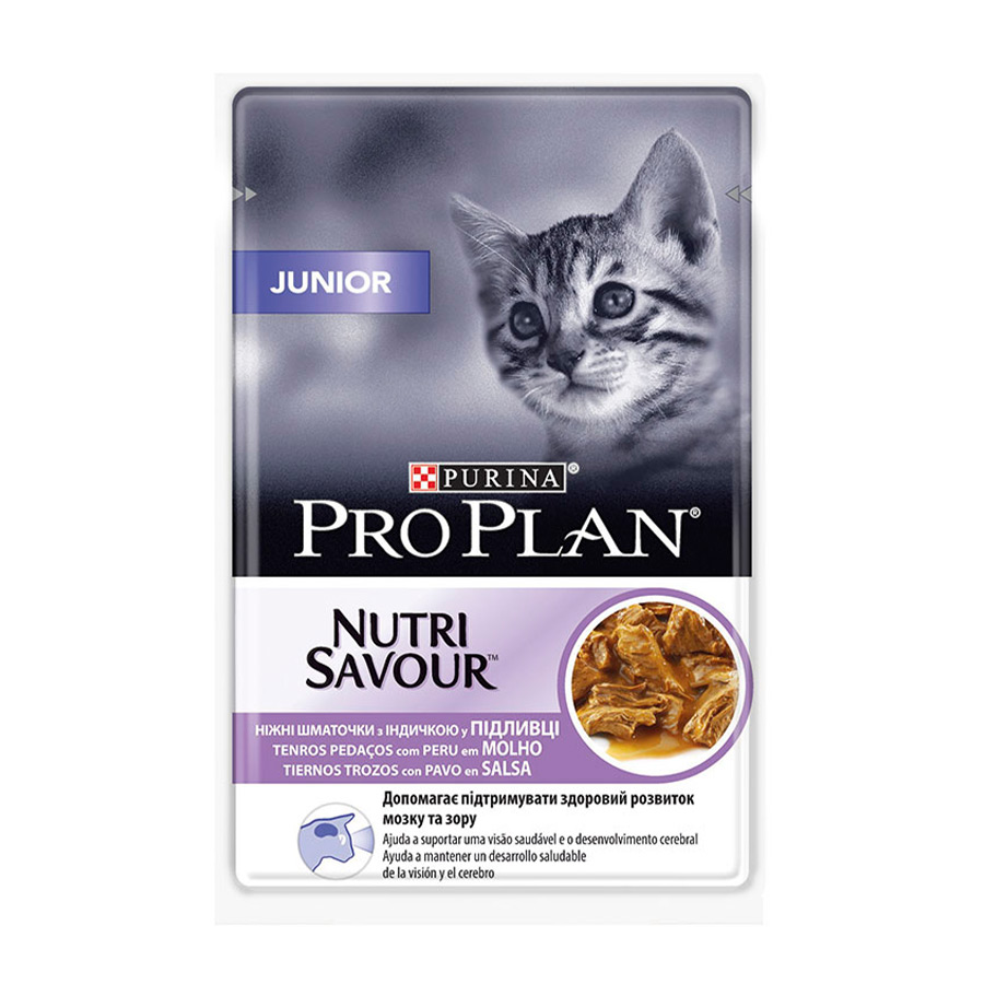 PRO PLAN JUNIOR CAT PAVO, POUCH 85GR