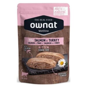OWNAT POUCH KITTEN SALMON & PAVO, 85gr