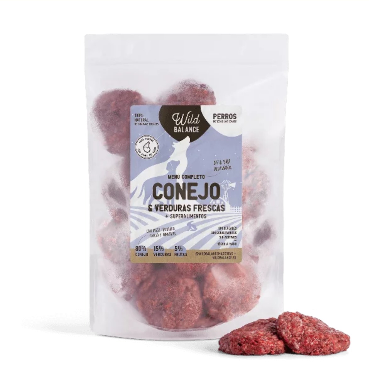 MENU COMPLETO BARF DE CONEJO CON VERDURAS FRESCAS - WILD BALANCE