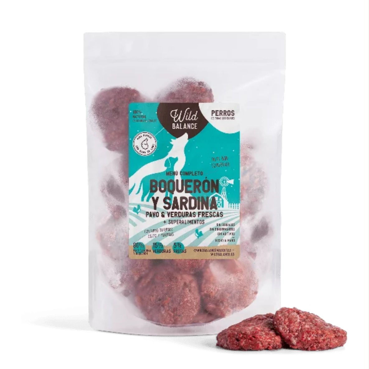 MENU COMPLETO BARF DE BOQUERON, SARDINA Y PAVO - WILD BALANCE